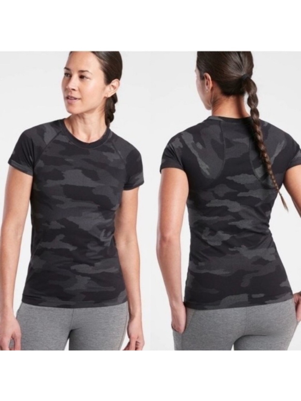 Athleta Momentum Seamless Camo T Shirt Tee Size Large